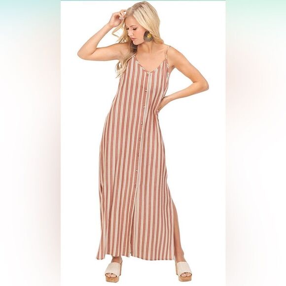 ✨ 🆕 🌸 Mud Pie Women Rust Lane Maxi Dress 🌸✨ - Picture 1 of 11